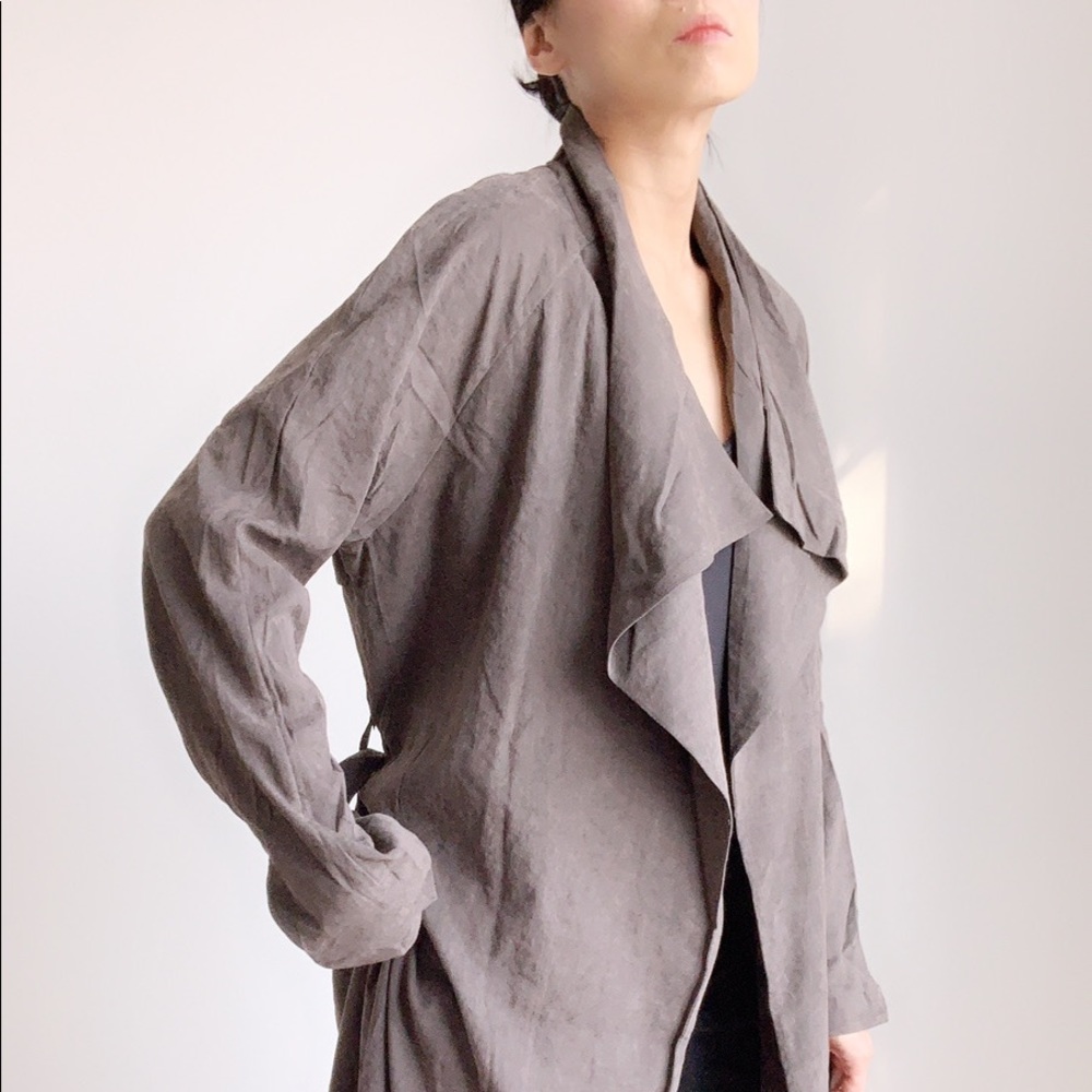 BROOKLYN LAPEL TRENCH COAT DUSTER - TOFFEE - Picture 7 of 9
